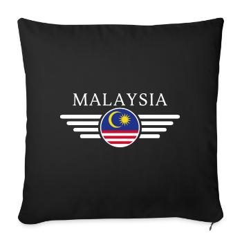 T-shirt de conception de style malaisien - Housse de coussin décorative 45 x 45 cm - noir - Devant