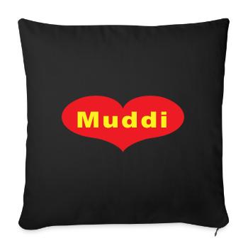 Muddi - Sofakissenbezug 45 x 45 cm - Schwarz - Vorne