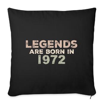 Légendes 1972 Vintage rétro anniversaire Original - Housse de coussin décorative 45 x 45 cm - noir - Devant
