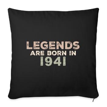 Légendes 1941 Vintage rétro anniversaire Original - Housse de coussin décorative 45 x 45 cm - noir - Devant