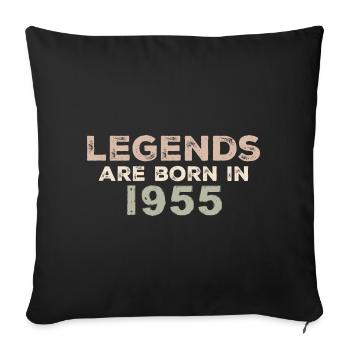 Légendes 1955 Vintage rétro anniversaire Original - Housse de coussin décorative 45 x 45 cm - noir - Devant