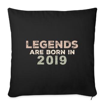 Légendes 2019 Vintage Rétro Anniversaire Original - Housse de coussin décorative 45 x 45 cm - noir - Devant