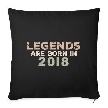 Légendes 2018 Vintage Rétro Anniversaire Original - Housse de coussin décorative 45 x 45 cm - noir - Devant