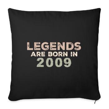 Légendes 2009 Vintage rétro anniversaire Original - Housse de coussin décorative 45 x 45 cm - noir - Devant