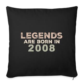 Légendes 2008 Vintage rétro anniversaire Original - Housse de coussin décorative 45 x 45 cm - noir - Devant