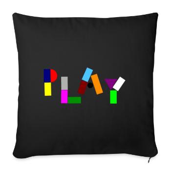 Spielen mit Steinen und Blöcken - Sofakissenbezug 45 x 45 cm - Schwarz - Vorne