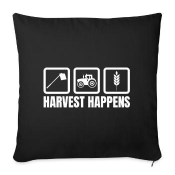 The harvest is taking place - Sofa pillowcase 17,3'' x 17,3'' (45 x 45 cm) - black - Front