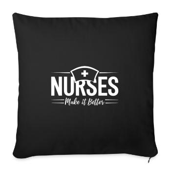 Nurses Nurse Physician Assistant Saying Quote - Sofa pillowcase 17,3'' x 17,3'' (45 x 45 cm) - black - Front