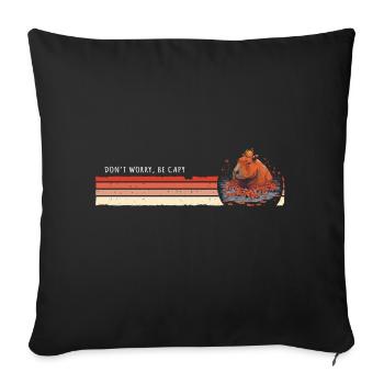 Capybara Vintage - Don't be Worry, Be Capy - Sofa pillowcase 17,3'' x 17,3'' (45 x 45 cm) - black - Front