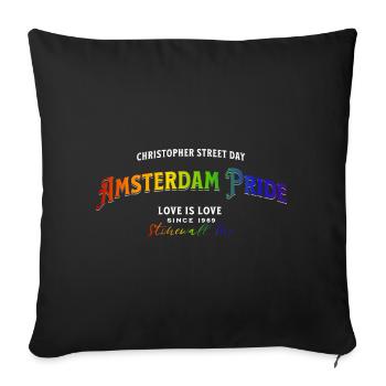 Amsterdam Gay Pride, LGBTQ+ - Sofa pillowcase 17,3'' x 17,3'' (45 x 45 cm) - black - Front