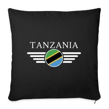 J’aime la Tanzanie, T-Shirt Design Style Élégance - Housse de coussin décorative 45 x 45 cm - noir - Devant