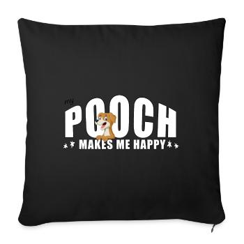 MY POOCH makes me happy - Sofa pillowcase 17,3'' x 17,3'' (45 x 45 cm) - black - Front