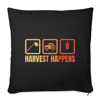 Harvest Happens - Sofa pillowcase 17,3'' x 17,3'' (45 x 45 cm) - black - Front