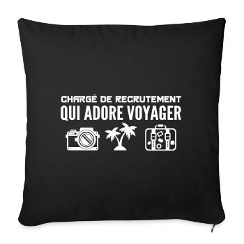 Voyageurs & Chargé de recrutement : Passion - Housse de coussin décorative 45 x 45 cm - noir - Devant