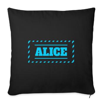 Alice Devise Dire Femme Prénom - Housse de coussin décorative 45 x 45 cm - noir - Devant
