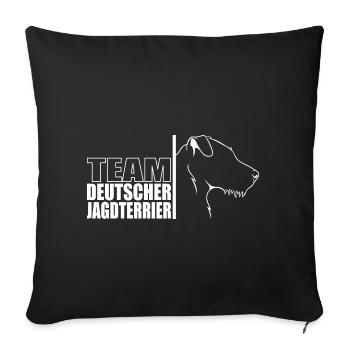 TEAM Deutscher Jagdterrier Hunde Hund Wilsigns - Sofakissenbezug 45 x 45 cm - Schwarz - Vorne