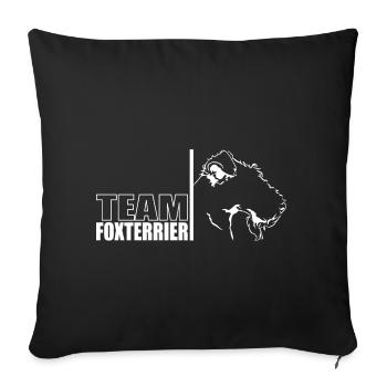 TEAM Fox Terrier Chien Chien Wilsigns - Housse de coussin décorative 45 x 45 cm - noir - Devant