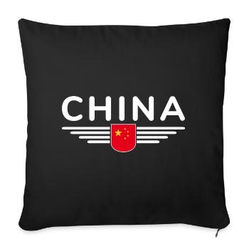 J’aime la Chine, Tenue de t-shirt design - Housse de coussin décorative 45 x 45 cm - noir - Devant