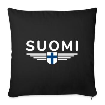 Conception de t-shirts en Finlande – Nordic Style & Nature - Housse de coussin décorative 45 x 45 cm - noir - Devant