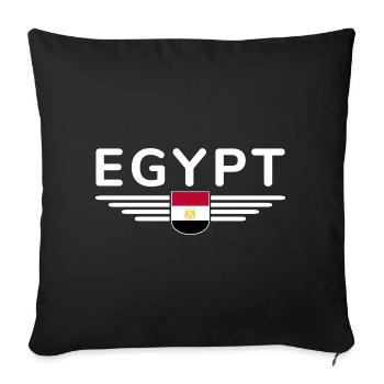 Égypte Fan Tenue T Shirt Design Mode - Housse de coussin décorative 45 x 45 cm - noir - Devant