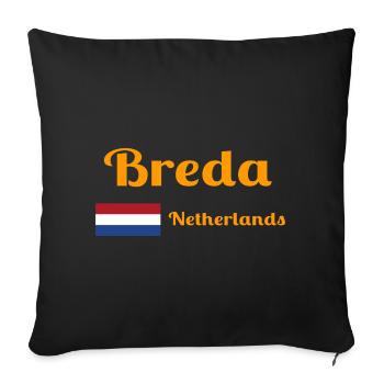 Breda Niederlande - Stilvolle Drucke - Sofakissenbezug 45 x 45 cm - Schwarz - Vorne