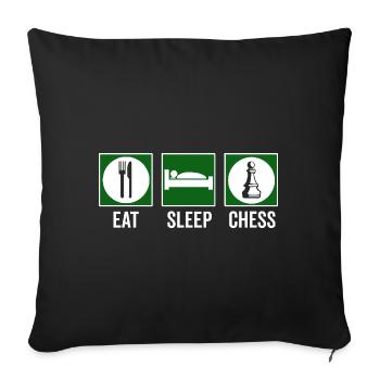 Eat Sleep Chess Chess Quote - Sofa pillowcase 17,3'' x 17,3'' (45 x 45 cm) - black - Front