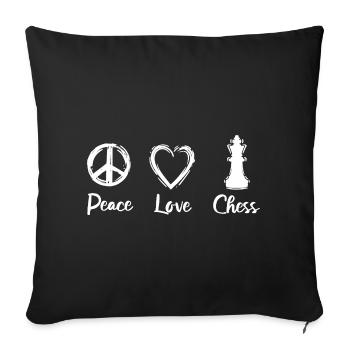 Peace Love Chess - Sofa pillowcase 17,3'' x 17,3'' (45 x 45 cm) - black - Front