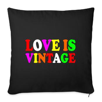 Love is vintage - Sofa pillowcase 17,3'' x 17,3'' (45 x 45 cm) - black - Front