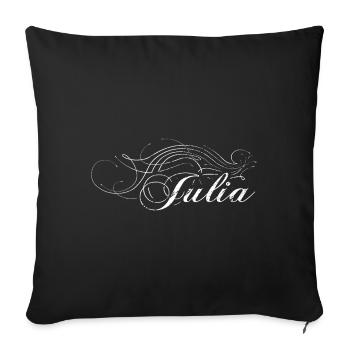 Julia decorated white - Sofa pillowcase 17,3'' x 17,3'' (45 x 45 cm) - black - Front