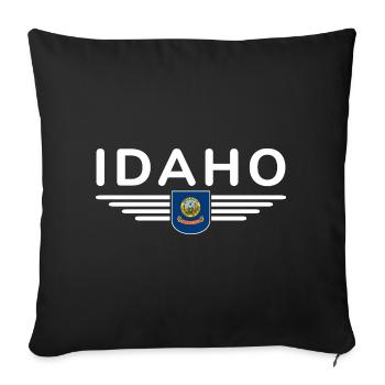 Idaho Fan T-Shirt – Nature & Adventure - Housse de coussin décorative 45 x 45 cm - noir - Devant