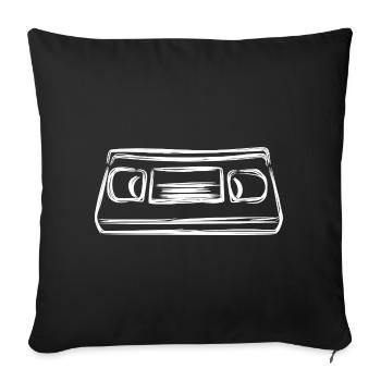 Video Kassette - Sofakissenbezug 45 x 45 cm - Schwarz - Vorne