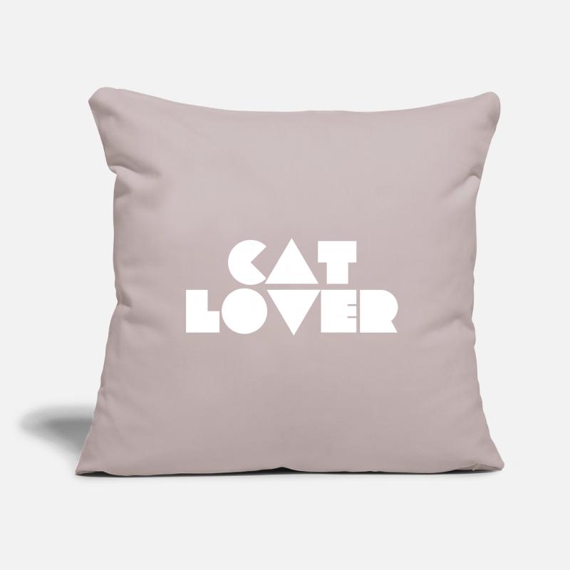Amoureux des chats Housse de coussin décorative 45 x 45 cm