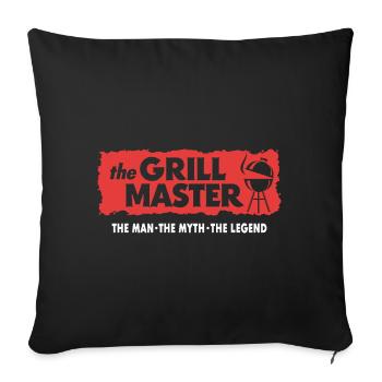 The Grillmaster BBQ Grilling Cult Saying - Sofa pillowcase 17,3'' x 17,3'' (45 x 45 cm) - black - Front