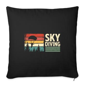 Parachutisme Vintage Rétro Sunset - Housse de coussin décorative 45 x 45 cm - noir - Devant