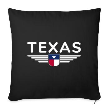 Texas Fan T-Shirt – Lone Star Style - Housse de coussin décorative 45 x 45 cm - noir - Devant