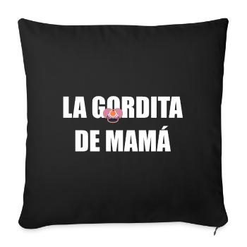 Mom's Chubby in WHITE - Sofa pillowcase 17,3'' x 17,3'' (45 x 45 cm) - black - Front