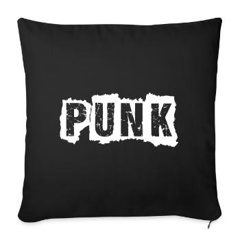 Logo punk Design urbain - Housse de coussin décorative 45 x 45 cm - noir - Devant