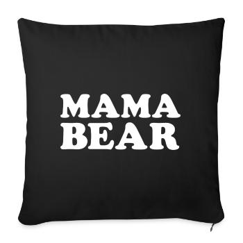 MAMA BEAR – Retro Statement - Sofakissenbezug 45 x 45 cm - Schwarz - Vorne