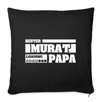 Photo de père avec une barre de chargement amusante pour Murat - Housse de coussin décorative 45 x 45 cm - noir - Devant