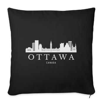 Ottawa Skyline, Ottawa Canada - Housse de coussin décorative 45 x 45 cm - noir - Devant