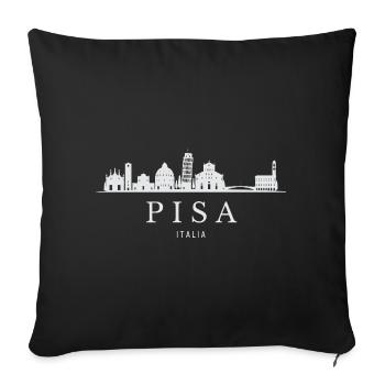 Pisa Skyline, Pisa Italy - Sofa pillowcase 17,3'' x 17,3'' (45 x 45 cm) - black - Front