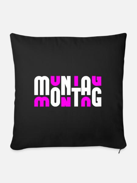 Montag Weiß/Pink - Sofakissenbezug 45 x 45 cm - Schwarz