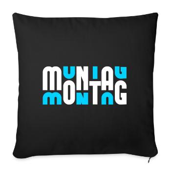 Motif Monday White/Cyan - Sofa pillowcase 17,3'' x 17,3'' (45 x 45 cm) - black - Front