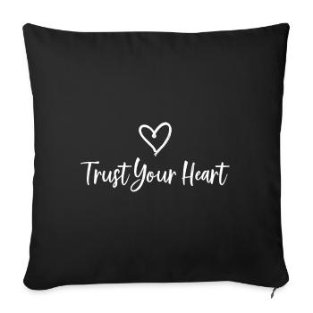 TRUST YOUR HEART Statement - Sofakissenbezug 45 x 45 cm - Schwarz - Vorne