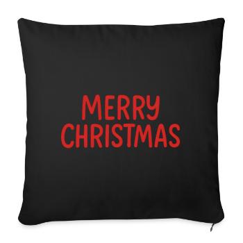 Merry Christmas Red Lettering - Sofa pillowcase 17,3'' x 17,3'' (45 x 45 cm) - black - Front