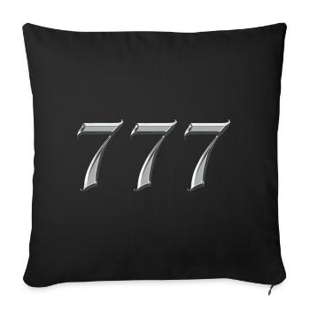 Angel Number 777 Luck - Sofa pillowcase 17,3'' x 17,3'' (45 x 45 cm) - black - Front