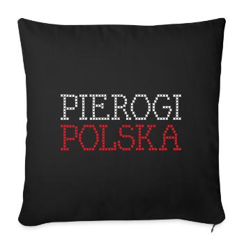 Pierogi Polska Poland - Sofa pillowcase 17,3'' x 17,3'' (45 x 45 cm) - black - Front