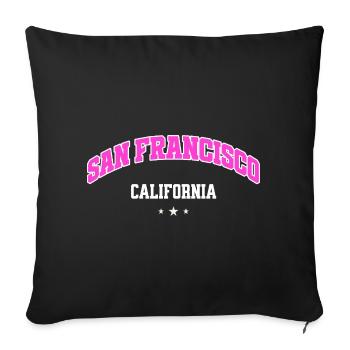 San Francisco California College Style - Sofa pillowcase 17,3'' x 17,3'' (45 x 45 cm) - black - Front