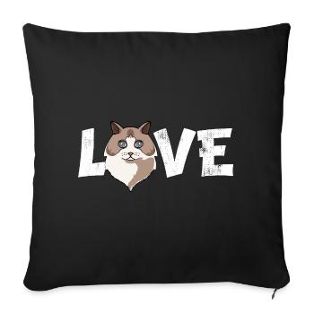 Ragdoll Cat Lover Cat Mom Cat Dad Kitten - Sofa pillowcase 17,3'' x 17,3'' (45 x 45 cm) - black - Front