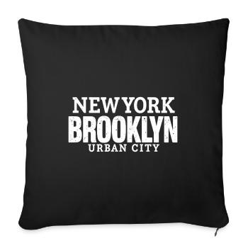 Urban City New York Brooklyn Vintage Style - Sofa pillowcase 17,3'' x 17,3'' (45 x 45 cm) - black - Front